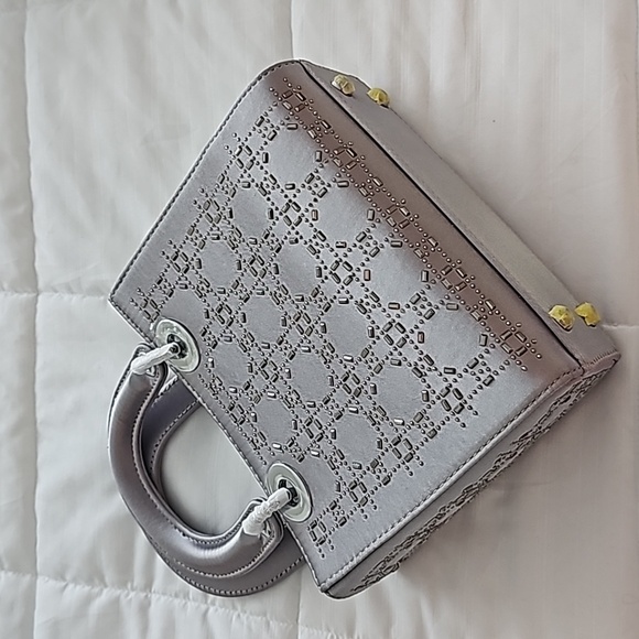 Satin Rhinestone Lady Handbag - Picture 2 of 6